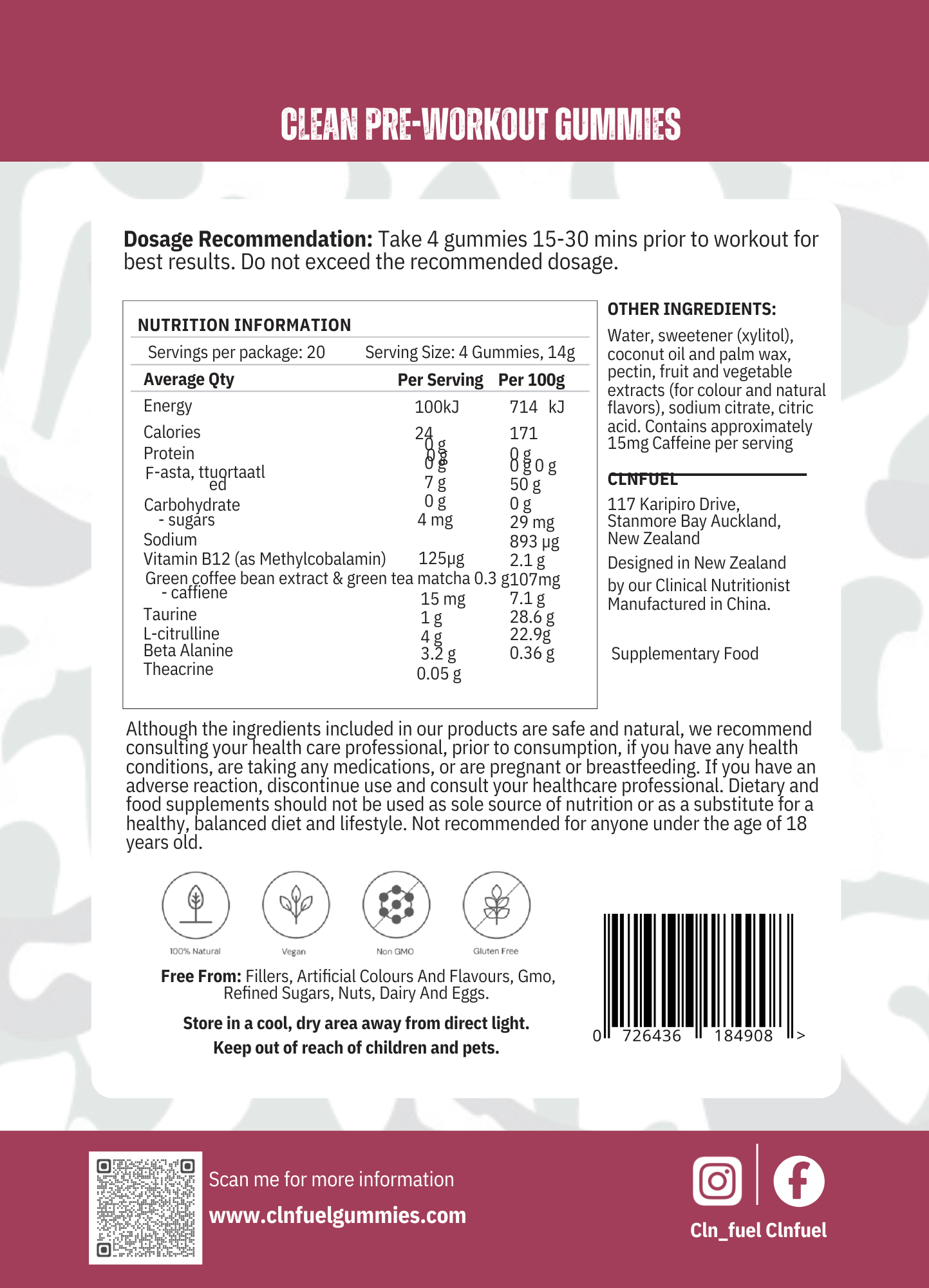 Boost Gummies | Smooth, Clean Pre-Workout Energy | CLNFuel